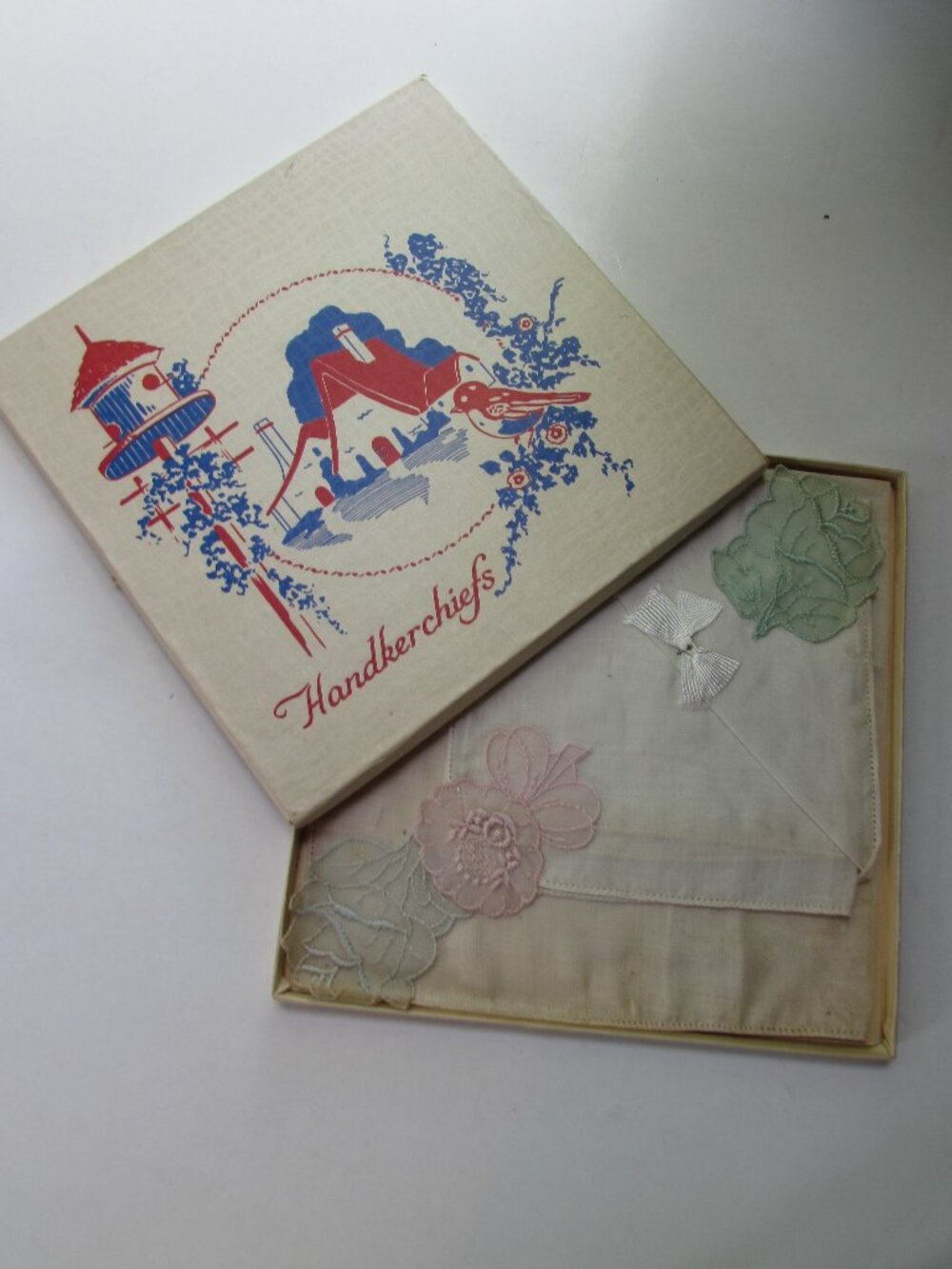 Vintage Box Hankies Cottage Core Style Unused Handkerchiefs